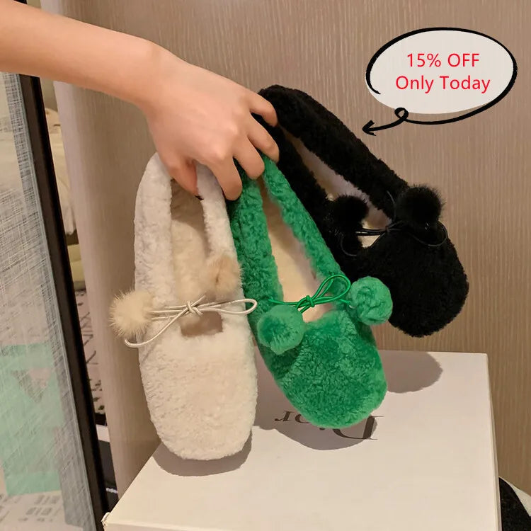 Sample Support Custom Women's Sheepskin Wool Platform Slipper Girl Slippers Sandals for Spring Autumn House Fashion Fur Slide