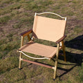 JIFENG OUTDOORS Brass Metal North American Black Walnut Wood Canvas Cotton Cushion Indoor Outdoor Folding Chair