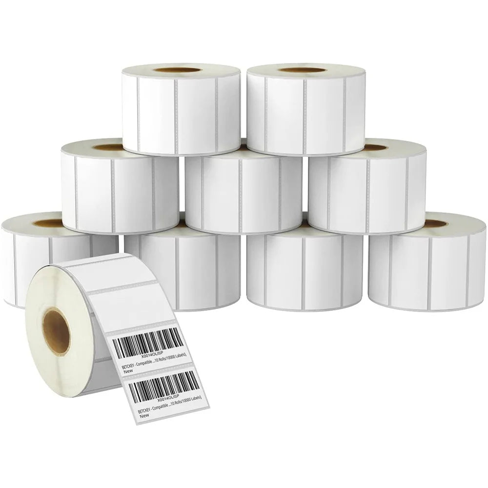 Custom White Direct Thermal Paper Barcode Labels Shipping Mailing Product UPC Sticker Labels Roll