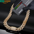 Dropshipping Luxury Hiphop Jewelry Men 19mm 925 Sterling Silver VVS Moissanite Diamond Iced Out Cuban Link Chain Necklace