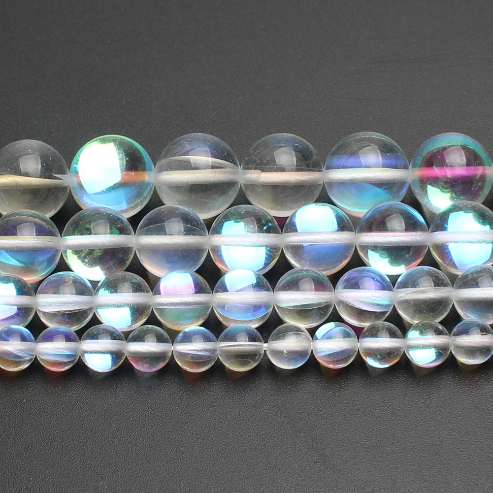 Wholesale 6/8/10/12MM Round Synthetic White Glitter Austrian Crystal Beads KUOYU Brand 38cm Strand for Jewelry Making DIY MegaBDM