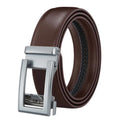 LQbelt Automatic Buckle Belt Simple Design Leather Belts for Male Waistband Men's Ratchet Belt Custom LOGO Factory
