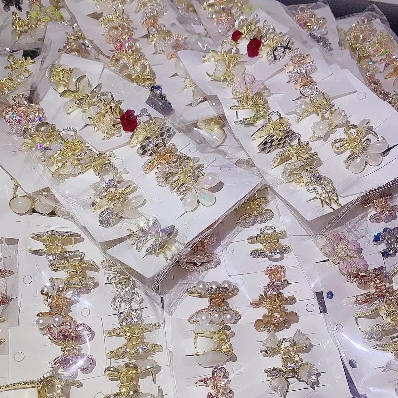 Luxury Butterfly Fashion Wild Jewelry 2.5cm Hairpins Claw Pearl Zircon Hair Accessories in Bulk Mixed Wholesale