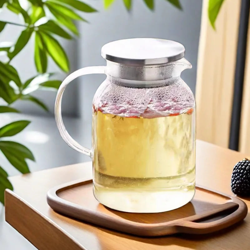 High Temperature Resistant High Borosilicate Thickened Glass Kettle Juice Iced Tea Coffee Jug Glass Pitcher Direct Fire Heating