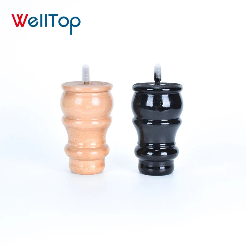 Welltop Mid-Century Modern Round Bun Wooden Furniture Legs for Dining Hotel Living Room Promotion on VT-03.5001 Wood Sofa Legs