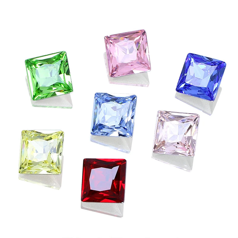 Dongzhou Square Shaped Glass Rhinestones Luxury Quality K9 Fancy Stone Wholesale Loose Crystal Beads Jewelry Diy Accessories