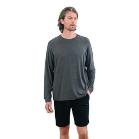 Custom Men's Organic Bamboo Viscose Pajama Top Long Sleeves Sleep T-Shirt Sustainable Breathable Bamboo Jersey Shirt for Men