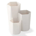 Storage Box Makeup Nail Polish Cosmetic Holder 3 Lattices Cosmetic Make-up Brush Table Organizer Make up Tools Pen Holder Rack