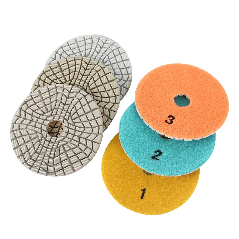 100mm True Shine Good Quality Quartz Diamond Polishing Pads Dry or Wet