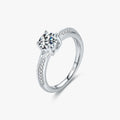 925 Sterling Silver Engagement Fine Jewelry Trendy Dazzling Round Brilliant Cut 1CT Zirconia Wedding Rings for Women