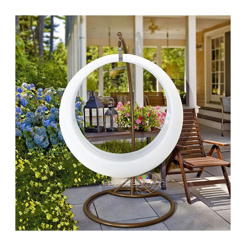 LED Plastic Modern Outdoor Patio Swing Multi-Color Illuminated Garden Furniture Seat 1 Person