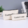 Custom Logo Luxury Cotton Canvas Zipper Invoice Pouch Luxury Makeup Organizer Bag for Hair Scissors for Valentine's Day