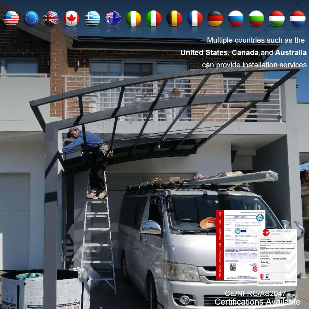Economic Carports Garages with Good Waterproof Polycarbonate Roof Modern Simple Design for Car Parking