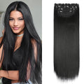 Synthetic 20-Inch Long Straight Clip-In Hair Extensions for Women 4 Pieces/Set Thick Hair Pieces