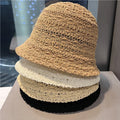 New Arrival Breathable Hollow Knitted Reversible Fisherman Bucket Hats Custom Logo Foldable Wide Brim  Knitted Skull Cap