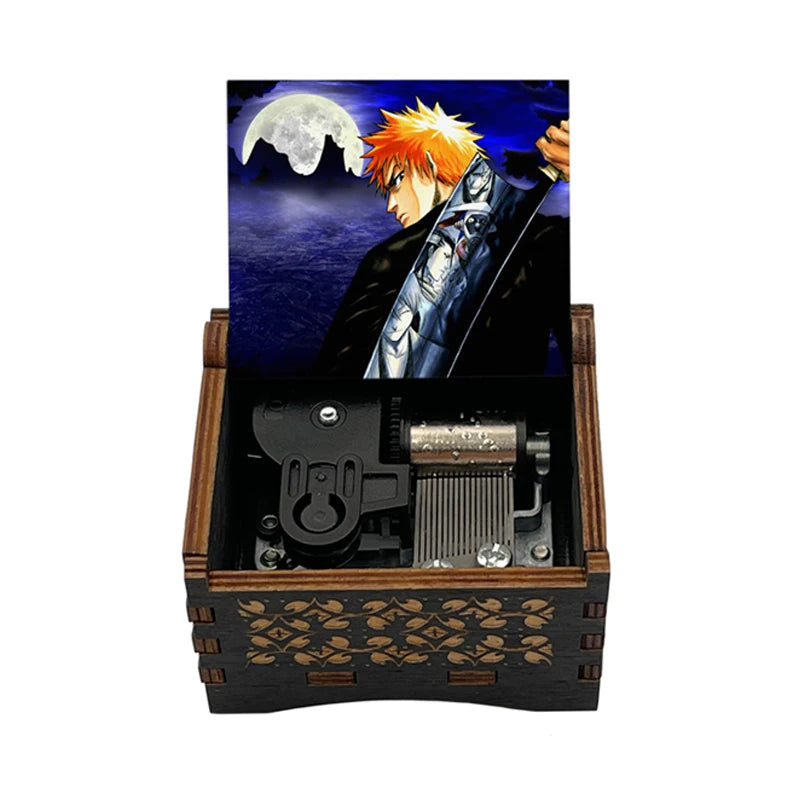 Vintage Wind up Sankyo Mechanism ASTERISK Music Box Carving for Home Decor Kids Gift