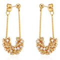 2024 Summer New Original Design Senior Sense of Texture Brass Millet Beads Back Hanging Stud Earrings for Women Jewelry