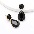 Zooying Unique Crystal Gemstone Creative Personalized Tear Drop Alloy Diamond Glass Big Rhinestone Lovely Drop Crystal Earring