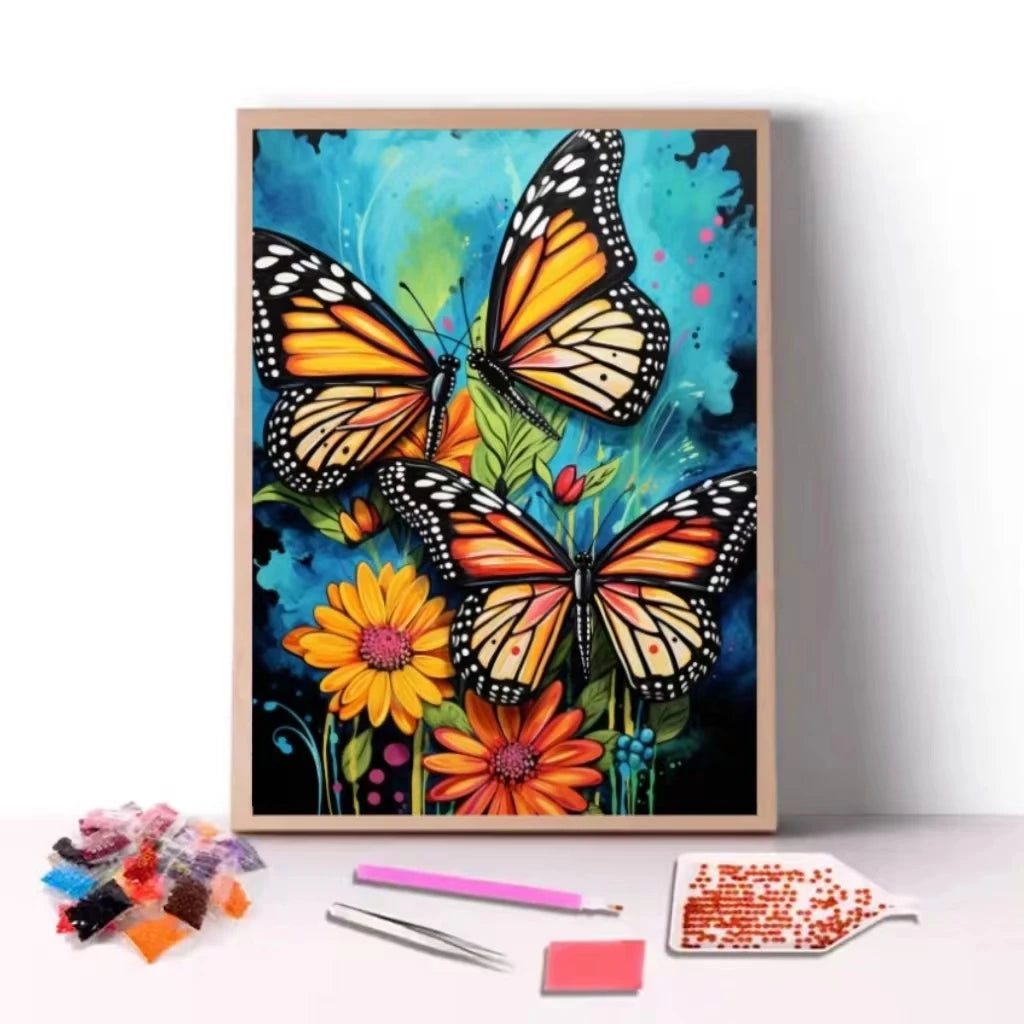 COOLEVE XXL 5D DIY Diamond Painting Kit Factory Wholesale Butterfly Flower Portrait Custom Full Drill for Beginner Kids Adults