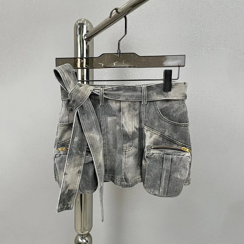 Fengway New Arrivals Women's Natural Waist Casual Button Jean Mini Skirt Shorts A-Line Design Breathable 100% Cotton