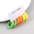 Korean Popular CC Jewelry in Spring and Summer Colorful Frosted Gold Siver Cute Laser Twists Shaped Acrylic Hoop Earring Set
