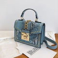 L191122 Wholesale Fashion Designer Lock Snakeskin Pu Leather Handbag Custom Purses and Handbags Women with Rivet
