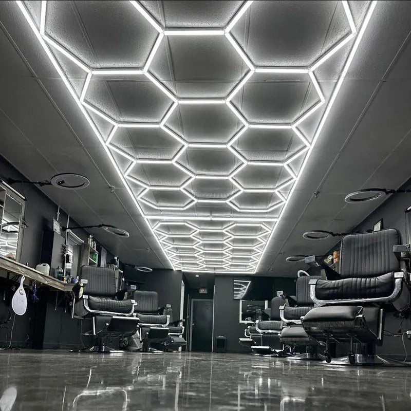 2024 Best Quality Led Hexagon Honeycomb Detailing Lights Hexagon Led Garage Ceiling Light