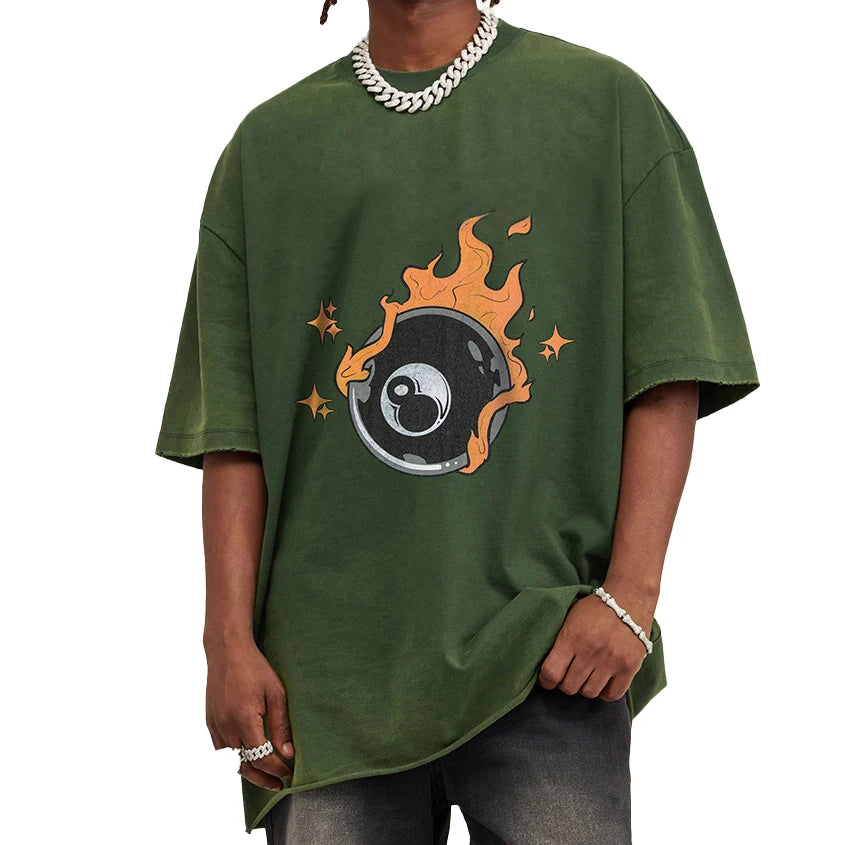 Streetwear Heavyweight T Shirt Blank Tshirt Drop Shoulder Oversized Acid Washed T Shirt