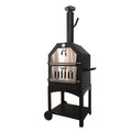 Wholesale Trolley Double Door Charcoal 3 In1 BBQ Smokeless Grill Wood Fire Pizza Oven Commercial for Outdoor