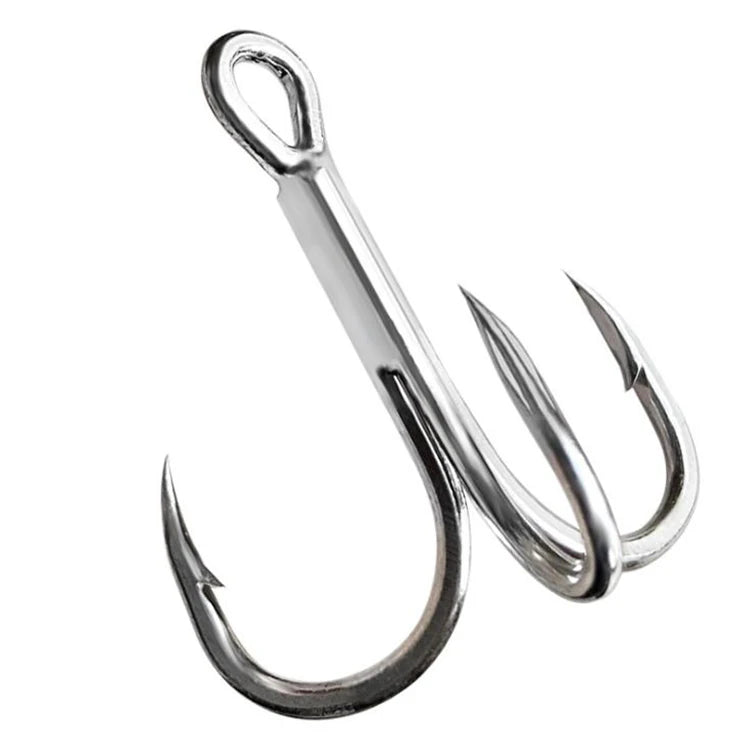 WEIHE  2# 4# 6# 8# 10# Bright Tin Fishing Hook High Carbon Steel Treble Overturned  Fishing Tackle Round Bend Treble Hook