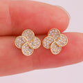 Luxury 18K Gold Plated Zircon Trendy Butterfly Style Fashion Jewelry Stud Earrings for Girls Women Popular Girl Head Charm
