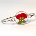New Design Real Rose Flower Bracelet Resin Jewelry Round Dried Flowers Bangles for Women