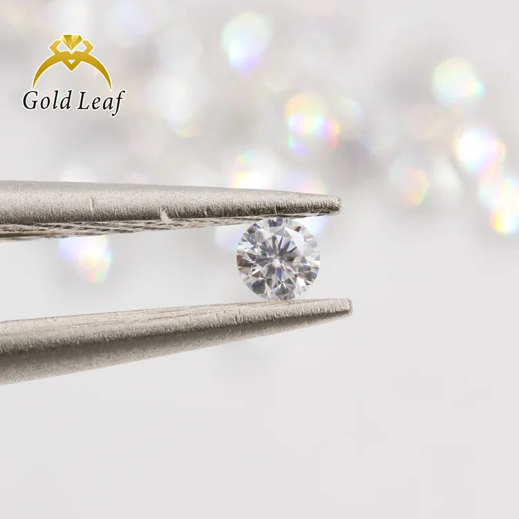 Goldleaf Gemstone   Wholesale Loose Small Size VVS Moissanite Diamond Stones D Color Round Cut Gems for Moissanite Jewelry