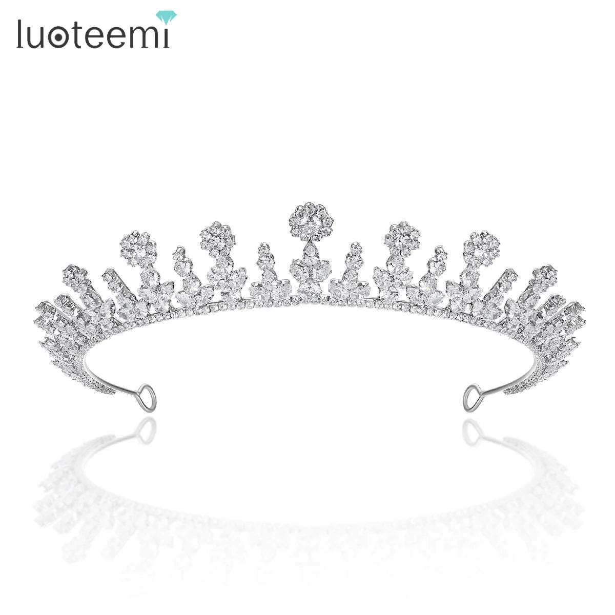 LUOTEEMI Wedding Hair Jewelry Bridal Accessories Crown Zircon Elegant Wholesale for Girl Tiara Luxury