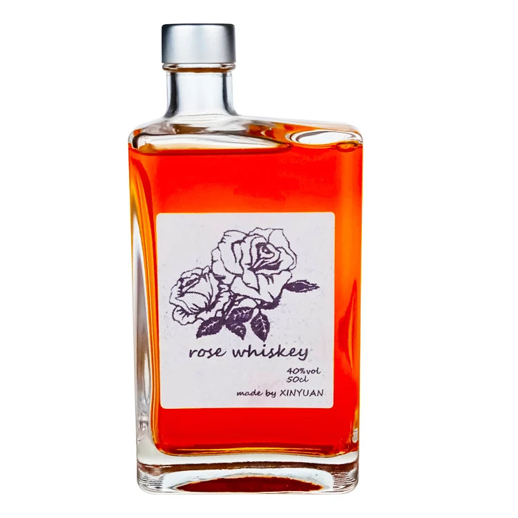 Factory Made Square Glass Bottle for Whisky With Screw Cap