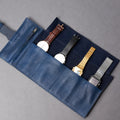 YY New Arrival Fashion PU Leather Open Watch Travel Case Roll Pouch for Multi-Watch Packaging