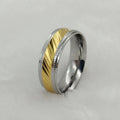 Classic Gold Filled Stainless Steel Wedding Band Fashion Men's Jewelry Rings Anillos Hombre Bague Homme Mannen Edelstahlringe