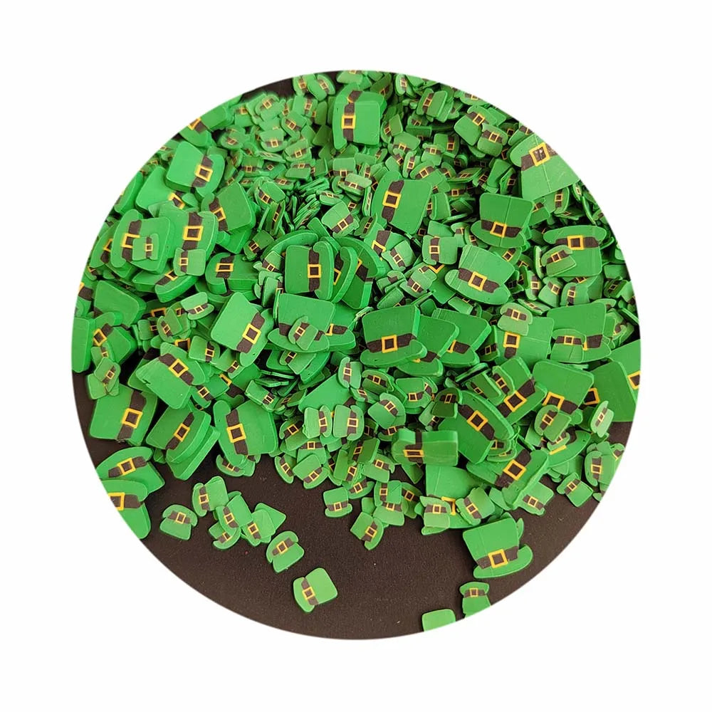 St. Patrick's Day Mini Polymer Clay Slices Green Hat Crafts for Diy Nail Art Handwork Supplies
