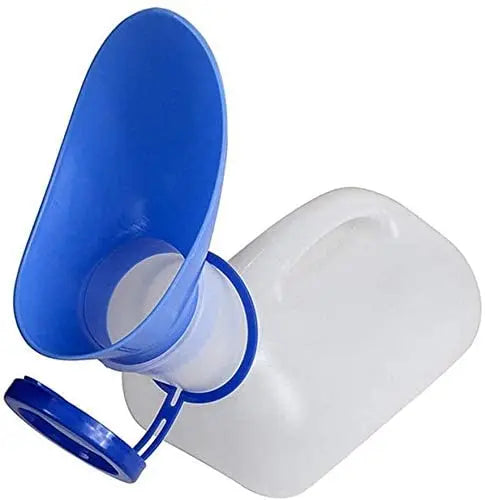 Portable 1000ml  Male Female Urinal Bottle with Hanging Lid Plastic Urinal Toilet for Car Camping & Hiking