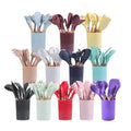 Utensilios De Cocina Kitchen Accessories Silicone Cooking Tool Sets Kitchen Utensils Set with Wooden Handle 11pcs Box Colorful