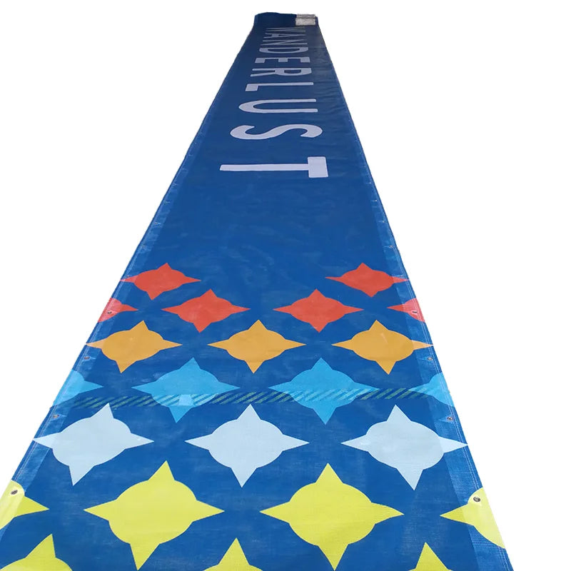 Customized Large Size Polyester Mesh Fabric Banner for Outdoor Sport Event Advertising Customized Promotional Flags Banners
