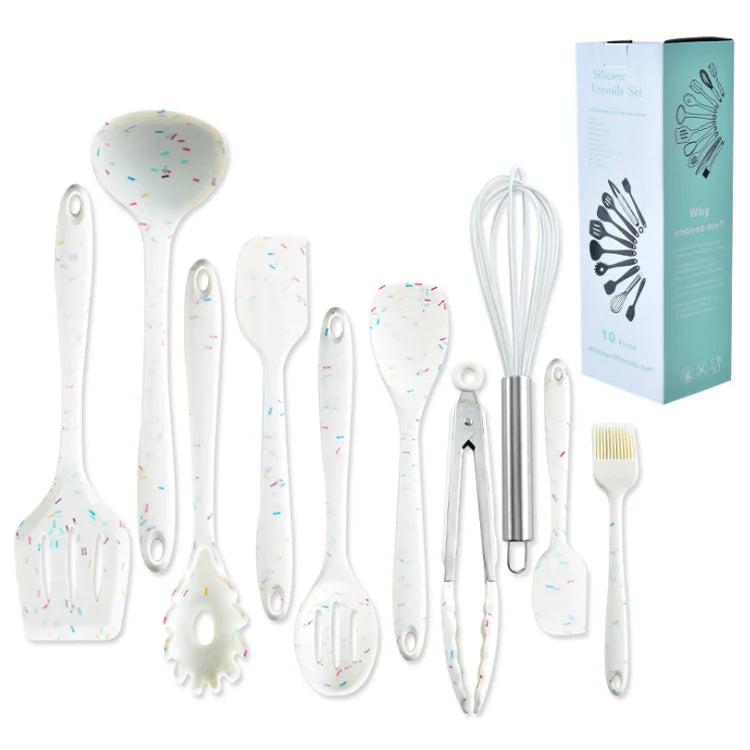 New Color Point Baking Tools Accessories 10-piece Silicone Baking Utensils Sets