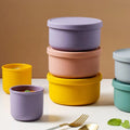Am Azon Hot Selling Reusable 250ML Silicone Round Keep Fresh Bento Lunch Box Microwave Silicone Food Storage Container With Lid