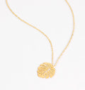Gold Plated Hawaiian Jewelry Necklace Hawaii Monstera Leaf Pendant Stainless Steel Necklace