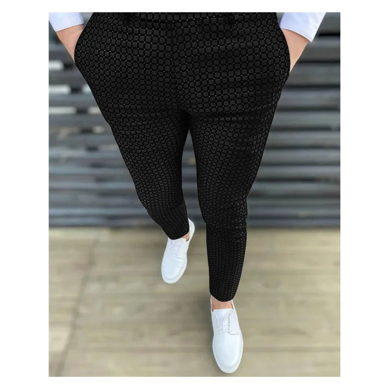 Men's Printed Trousers Mid Waist Trousers Men's Spring Autumn Casual Pants