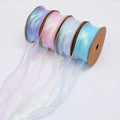 Wholesale New Customized DIY 4cm*10Yards Double Face Eco-Friendly Shiny Colorful Hazy Ribbon for Hair Bow & Gift Wrapping