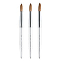 High Quality Custom LOGO Nail Art Brushes Silver Handle with Round Kolinsky Sable Acrylic Nails Quality Brushes Protective Box