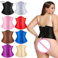 Black White Apricot Purple Pink Blue Brown Red Lace Boned Bustier Belly Binder Shaper Plus Size Waist Trainer Corset