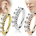 CAOSHI Unisex Simple Crystal Clear Hoop Nose Ring Men Dainty Lady Silver Gold Rose Gold Plated Daily Nose Ring Women