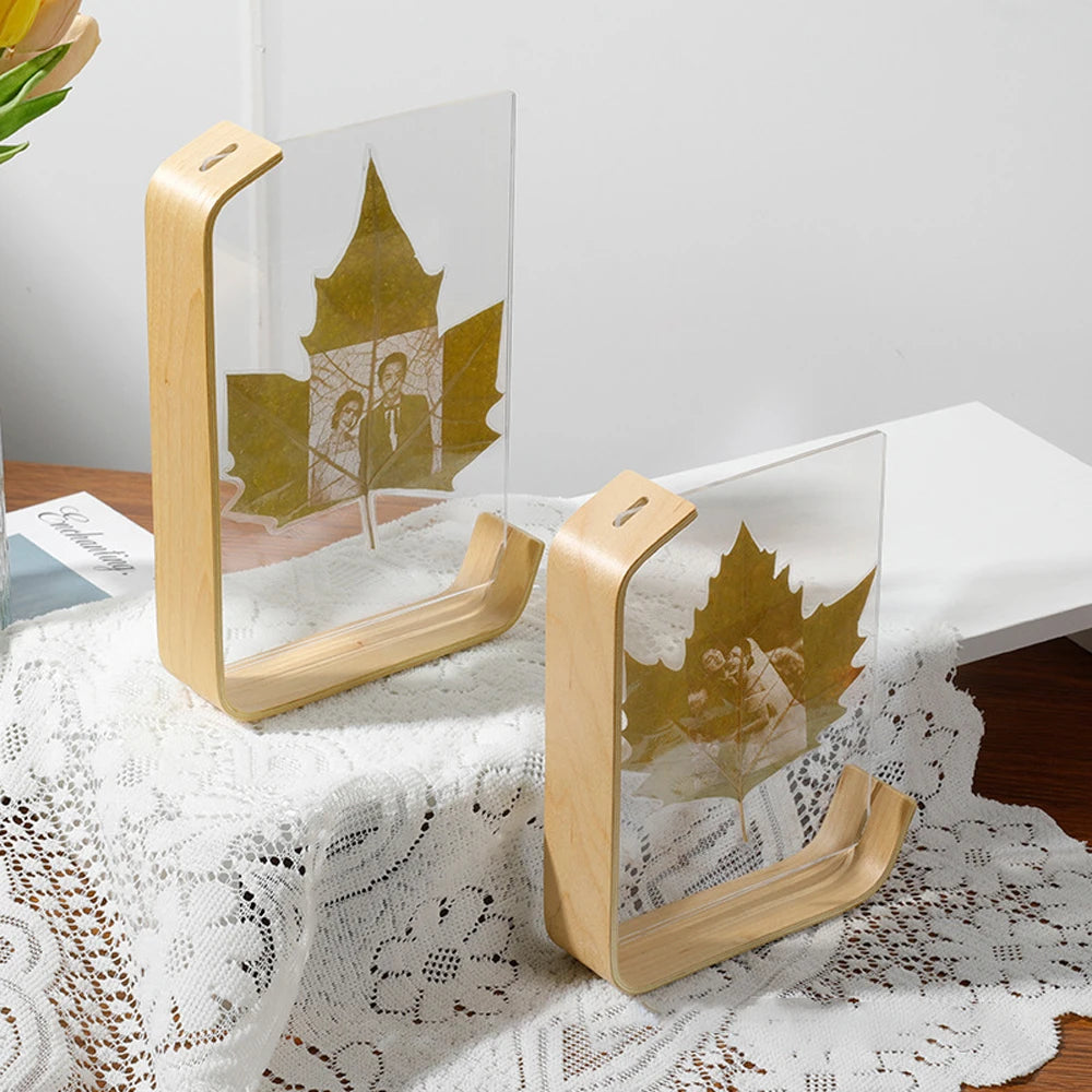 L Shape 6inches 7inches 8inches Double Sided Acrylic Wood Picture Frame